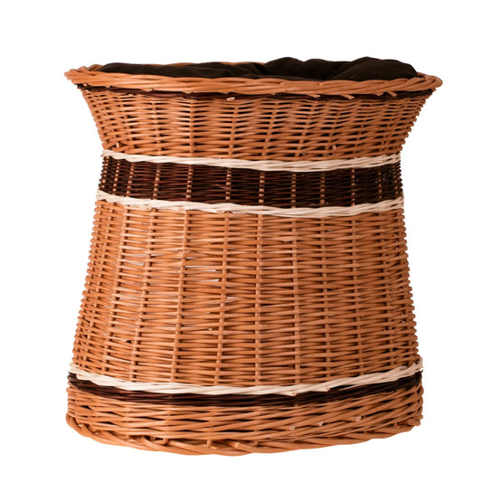 Erif Wicker Cat House With Brown Cushions