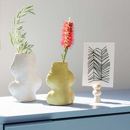 Fluxo Ceramic Vase Medium - White
