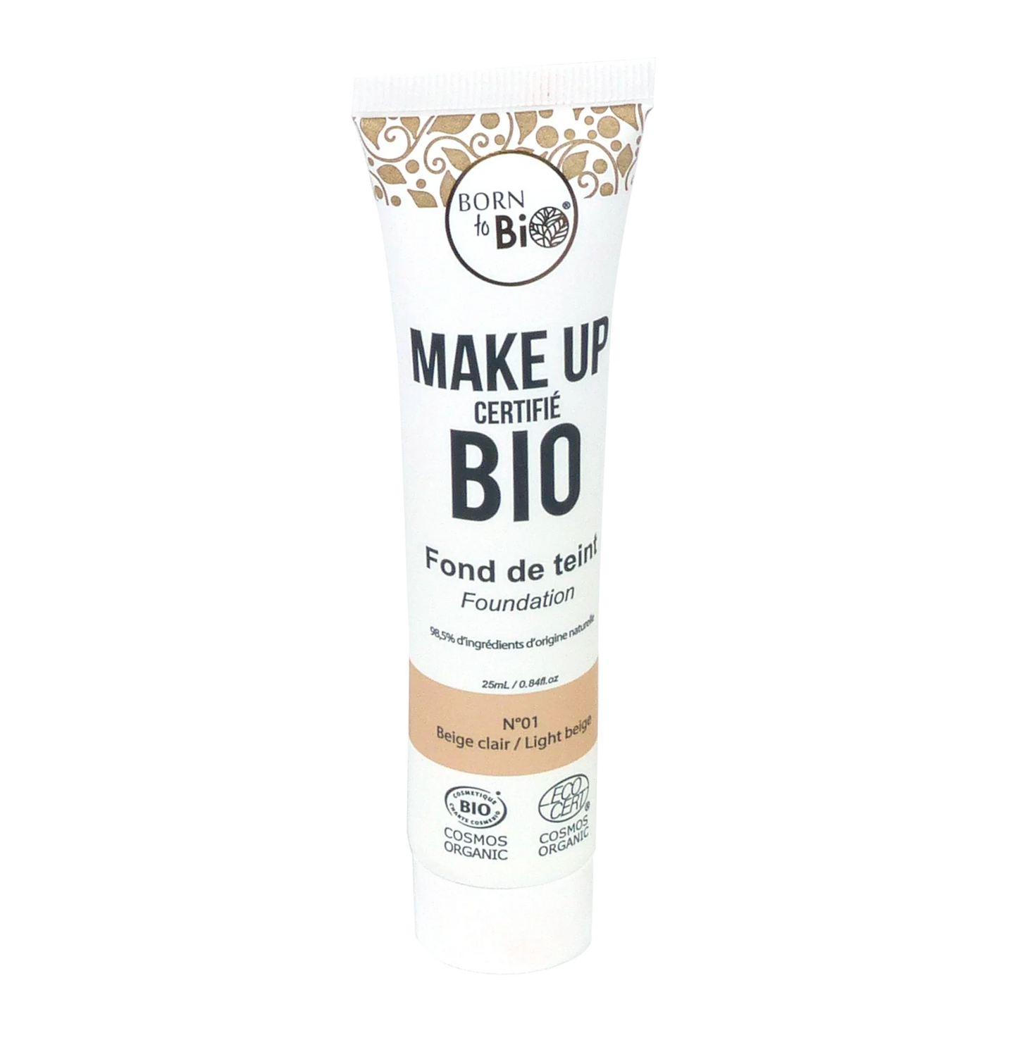 Born to Bio Organic Foundation - Breathable Natural Coverage - Bio-certified - Light Beige