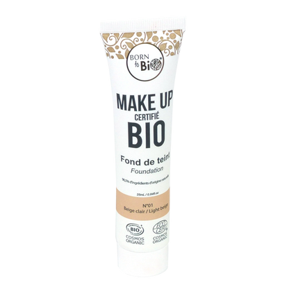 Born to Bio Organic Foundation - Breathable Natural Coverage - Bio-certified - Light Beige