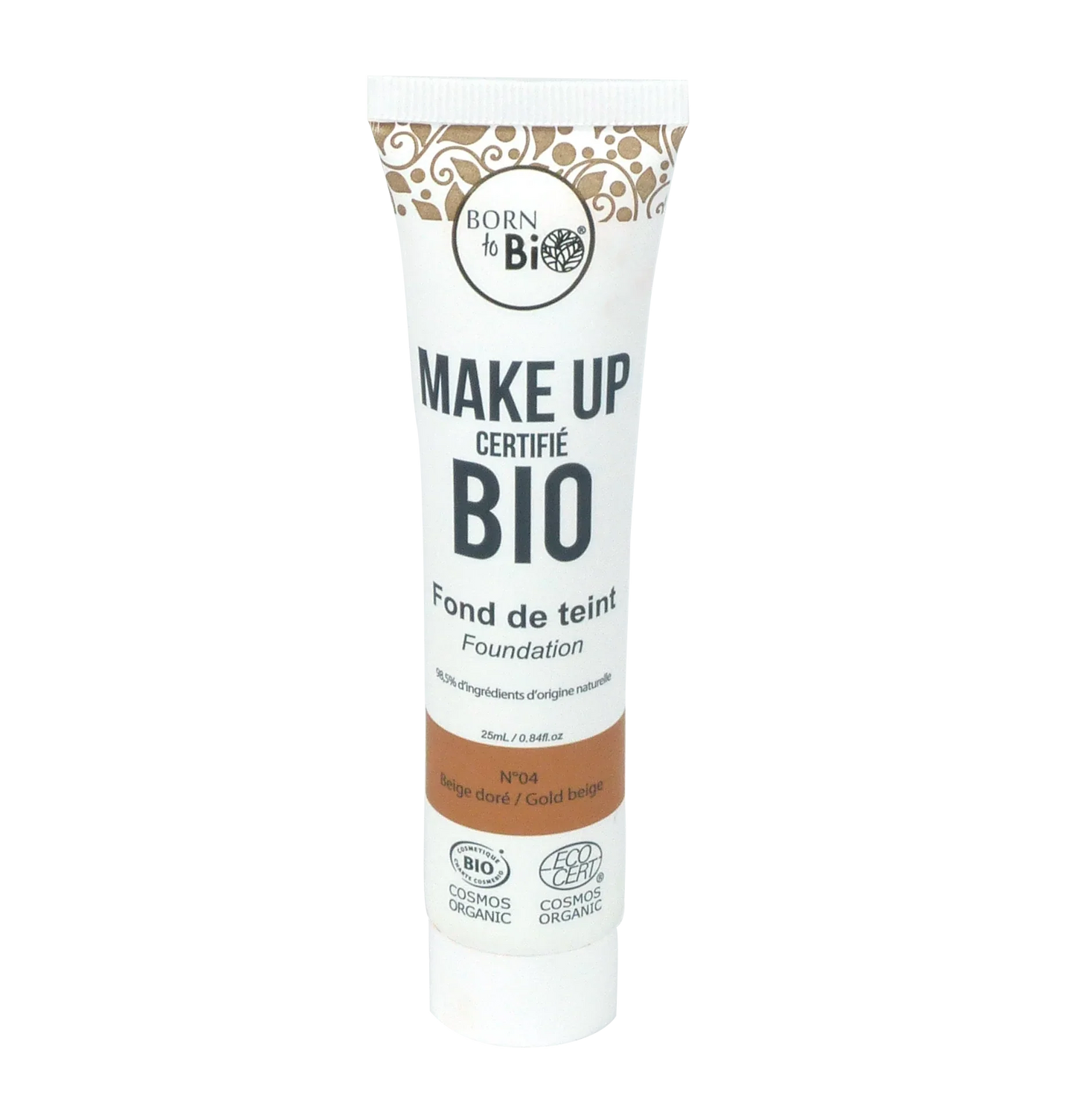 Born to Bio Organic Foundation - Breathable Natural Coverage - Bio-certified - Gold Beige