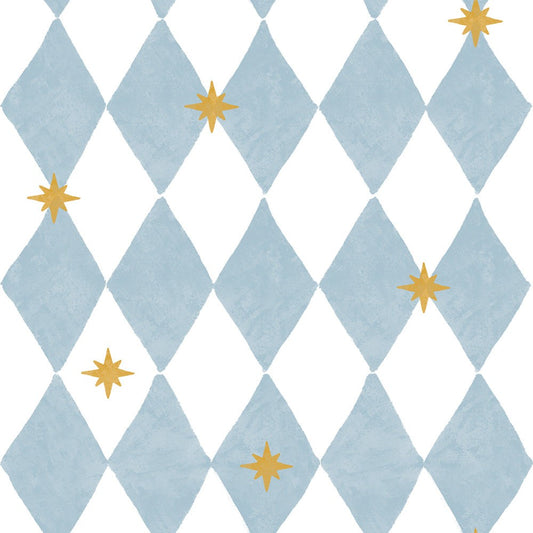 French Diamonds With Stars Wallpaper