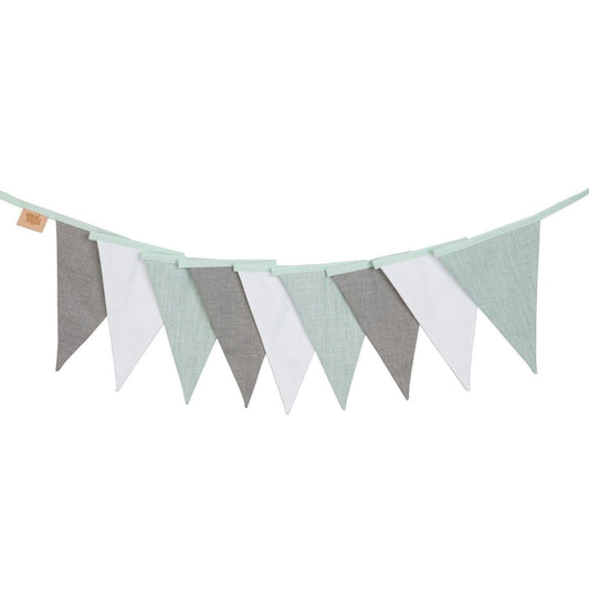 Moi Mili Mint Love Garland - Soft mint green linen flags