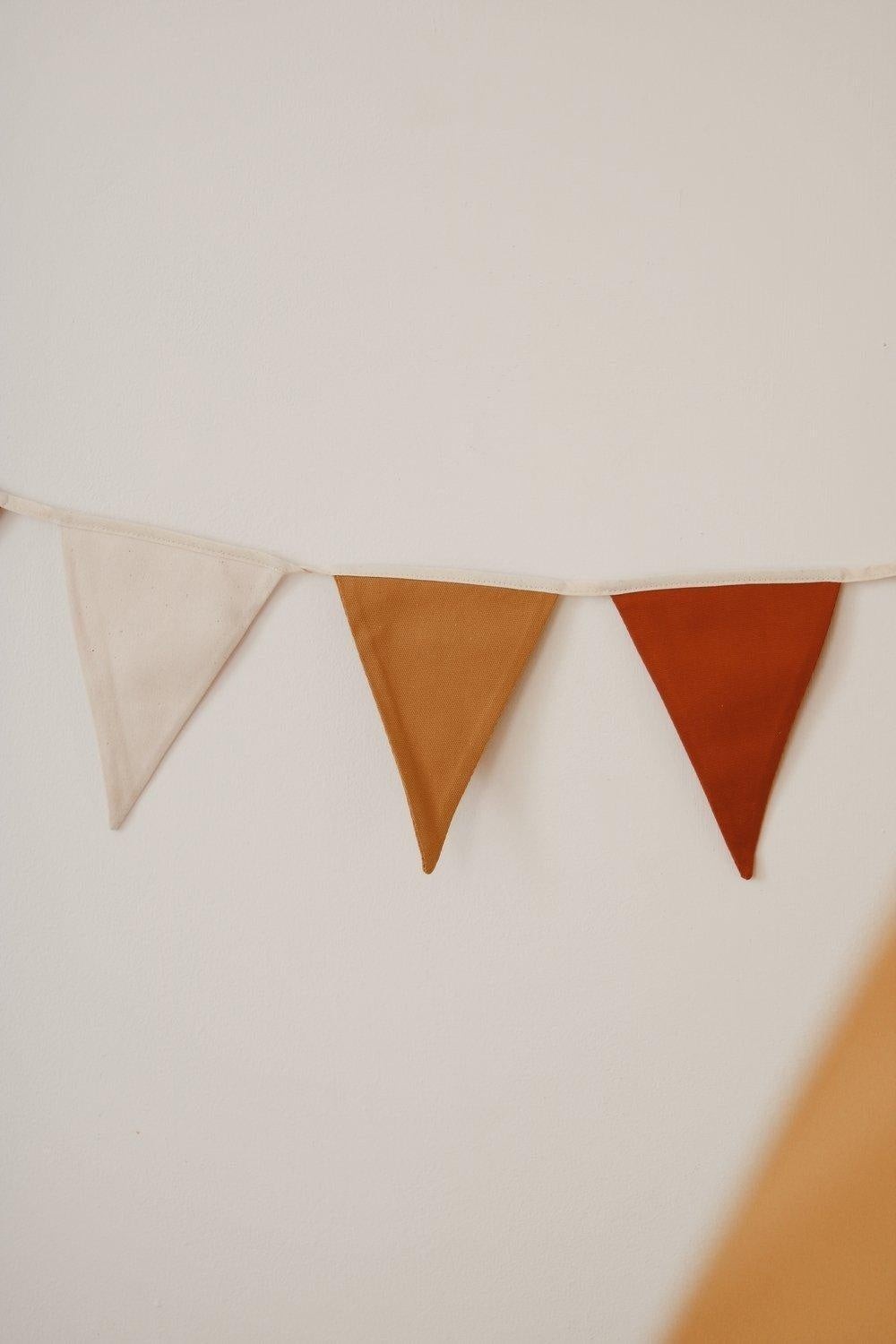 Handmade in Poland: Ochre yellow linen decorative banner