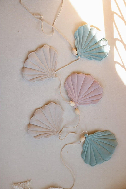 Handmade in Poland: OEKO-TEX certified decorative shell garland in late summer earth tones