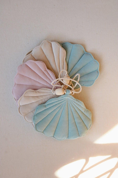 Top View Moi Mili Late Summer Shell Garland - Warm-toned vegan velvet hanging bunting