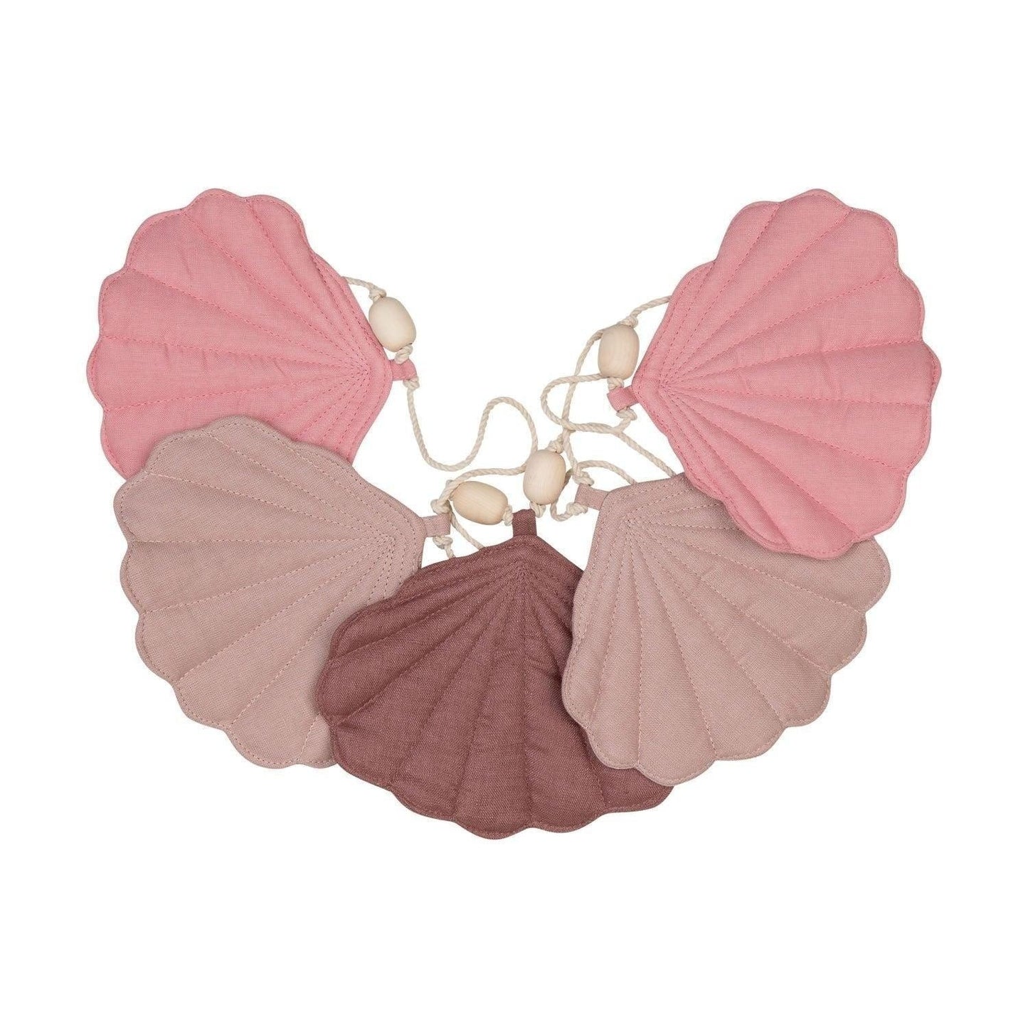 Moi Mili Powder Pink Shell Garland - Delicate pink vegan velvet hanging bunting