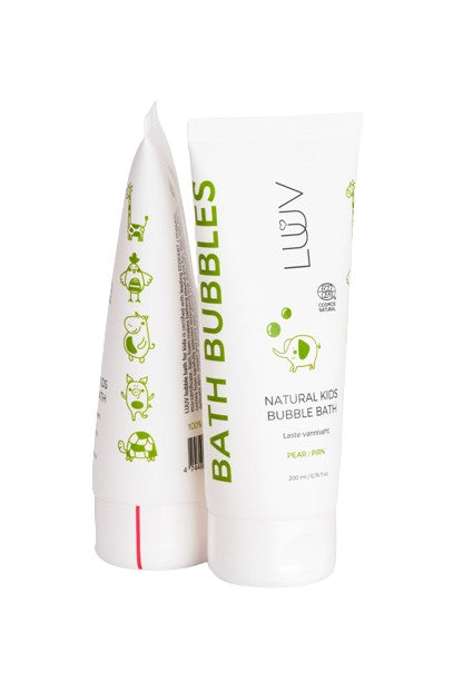Kid's Bath Bubbles PEAR COSMOS, 200ml - Gentle tear-free bubble bath for sensitive skin by LUUV.
