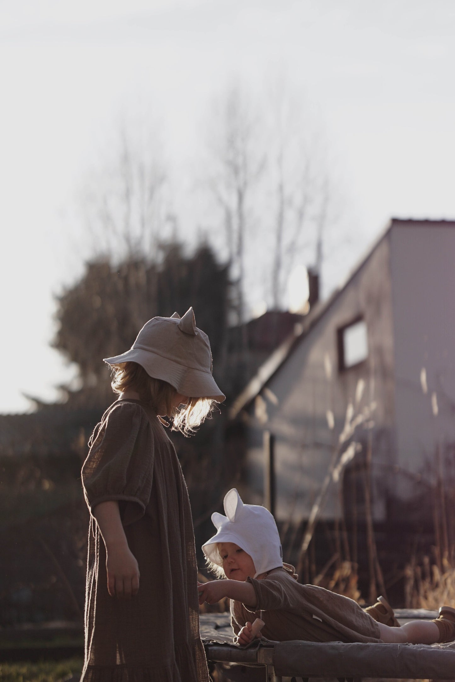 Kids Hat with Ears - Beige