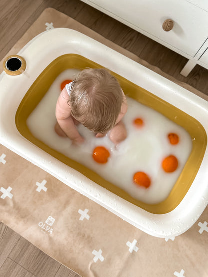 Kids Mealtime Floor Mat, Non-Slip & Waterproof - Cross Sand