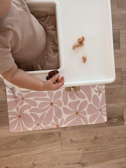 Kids Mealtime Floor Mat, Non-Slip & Waterproof - Daisy Sun
