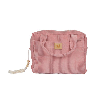 Moi Mili Make-Up Bag Set of 2 Baby Pink - Large and small cotton pouches-large pouch
