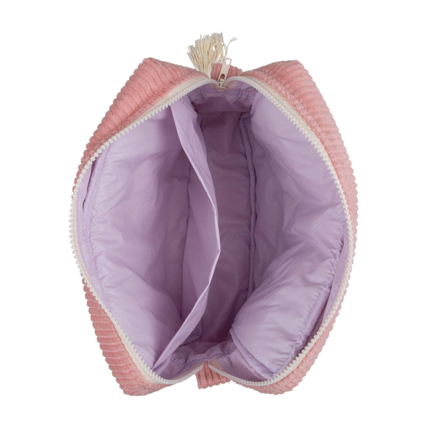 Internal View Moi Mili Make-Up Bag Set of 2 Baby Pink - Large and small cotton pouches