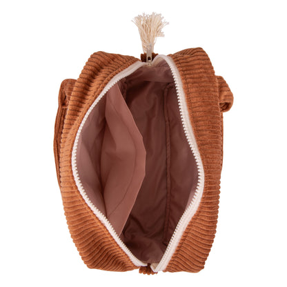 Interior View of Moi Mili Large Make-Up Bag Caramel - 100% cotton handmade pouch