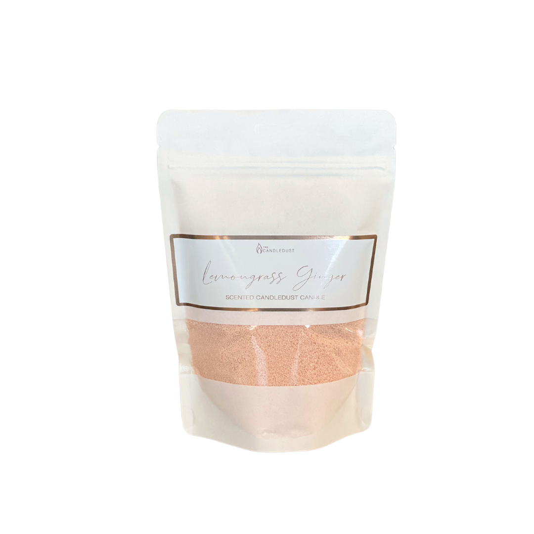 Powdered candle refill kit 330g with vegetable wax and wicks - Lemongrass Ginger 