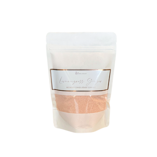 Powdered candle refill kit 330g with vegetable wax and wicks - Lemongrass Ginger 