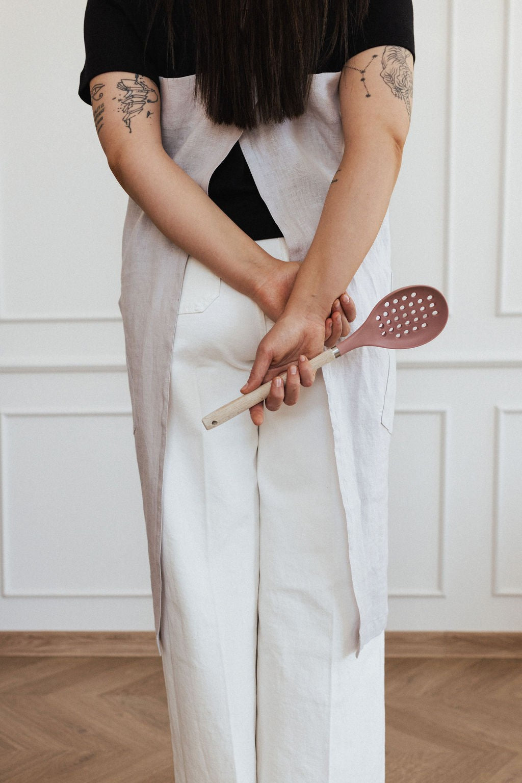 Linen Crossed Back Apron