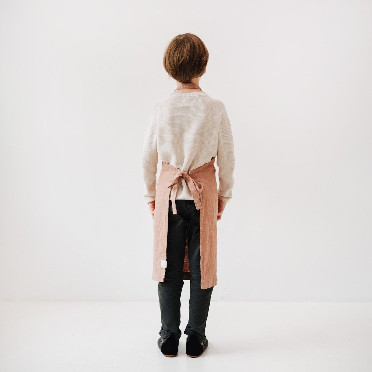 Linen Daily Apron for Kids - Cafe Creme