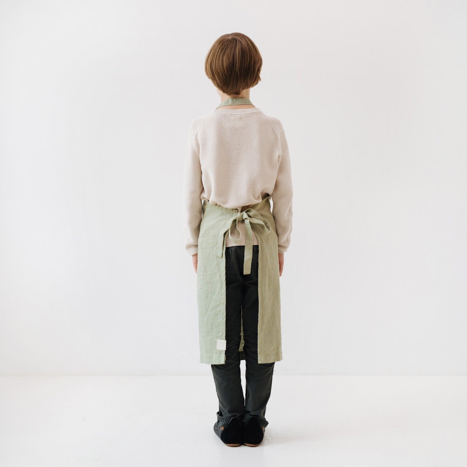 Linen Daily Apron for Kids - Sage