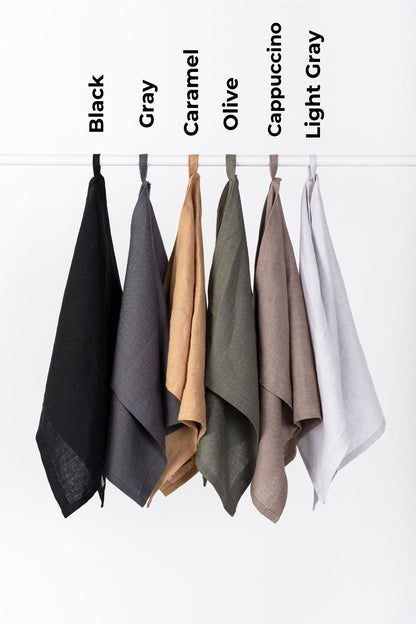 Linen Kitchen Towel With Ruffles