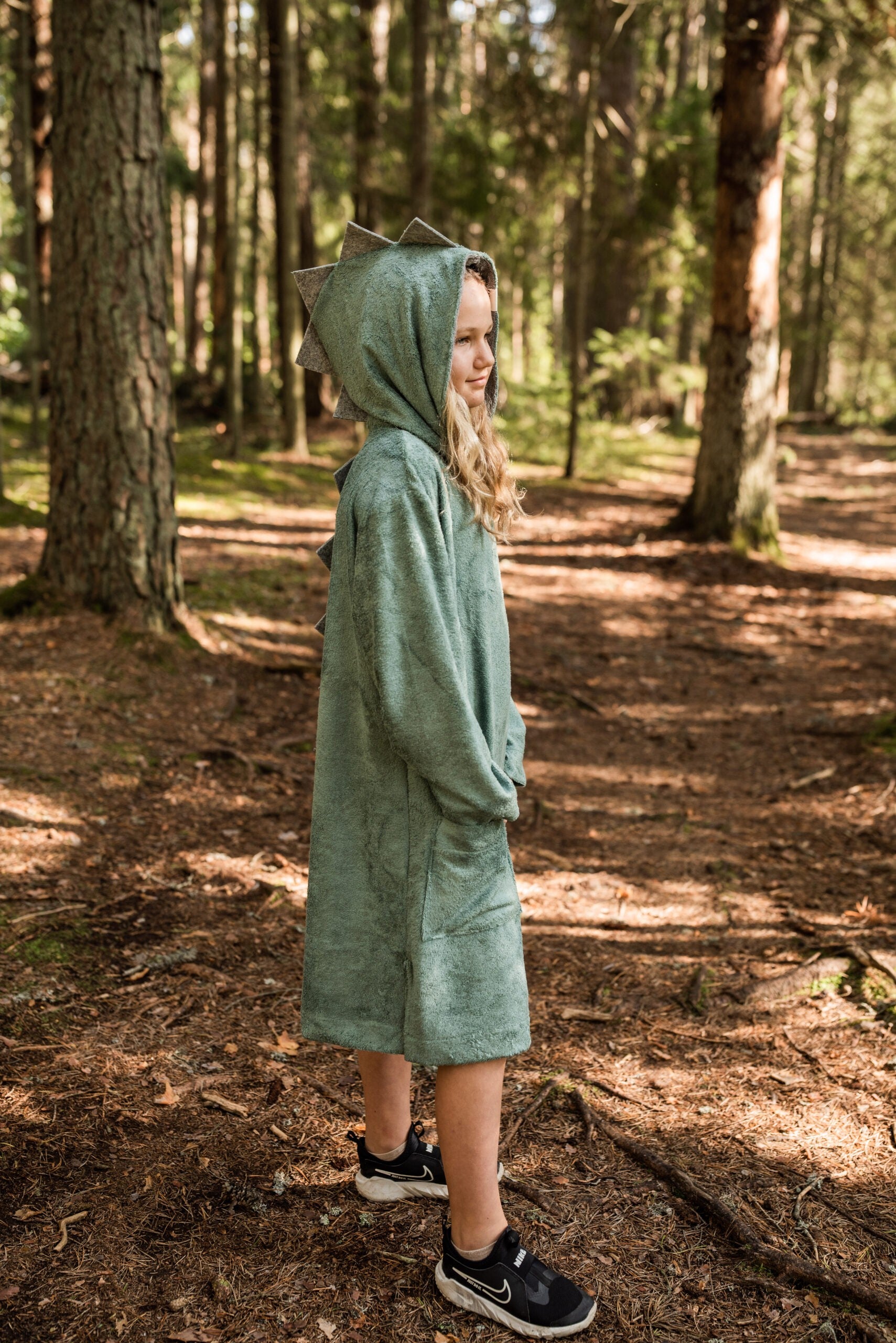 Long-Sleeve Poncho DINOSAUR - For KIDS (Size 122-150)