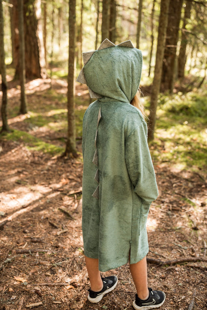 Long-Sleeve Poncho DINOSAUR - For KIDS (Size 122-150)