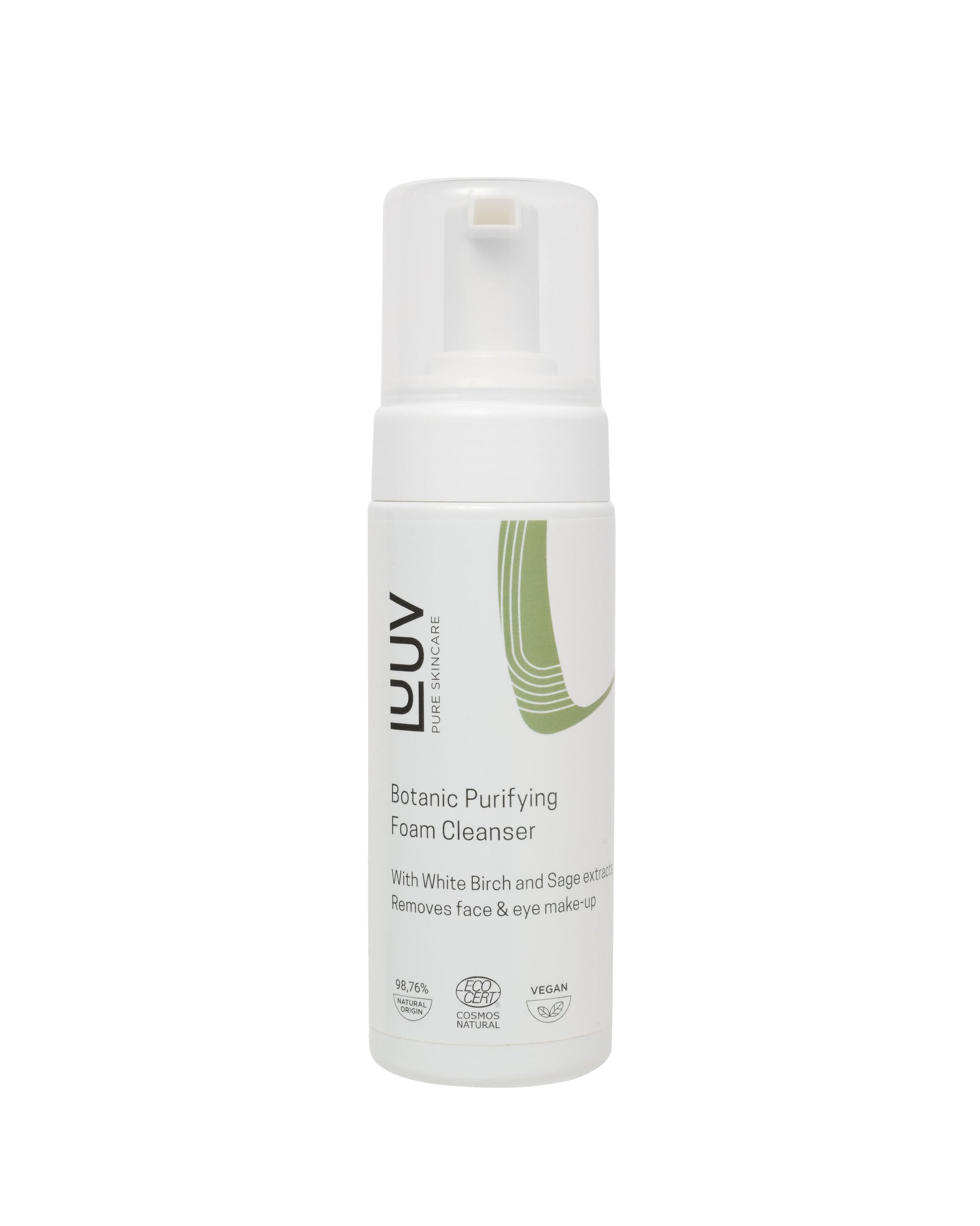 Botanic Purifying Foam Cleanser COSMOS, 150 ml - Gentle organic foaming face wash by LUUV.