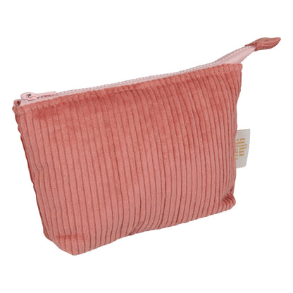 Moi Mili Make-Up Bag Set of 2 Coral - Vibrant cotton travel pouches-Small Pouch