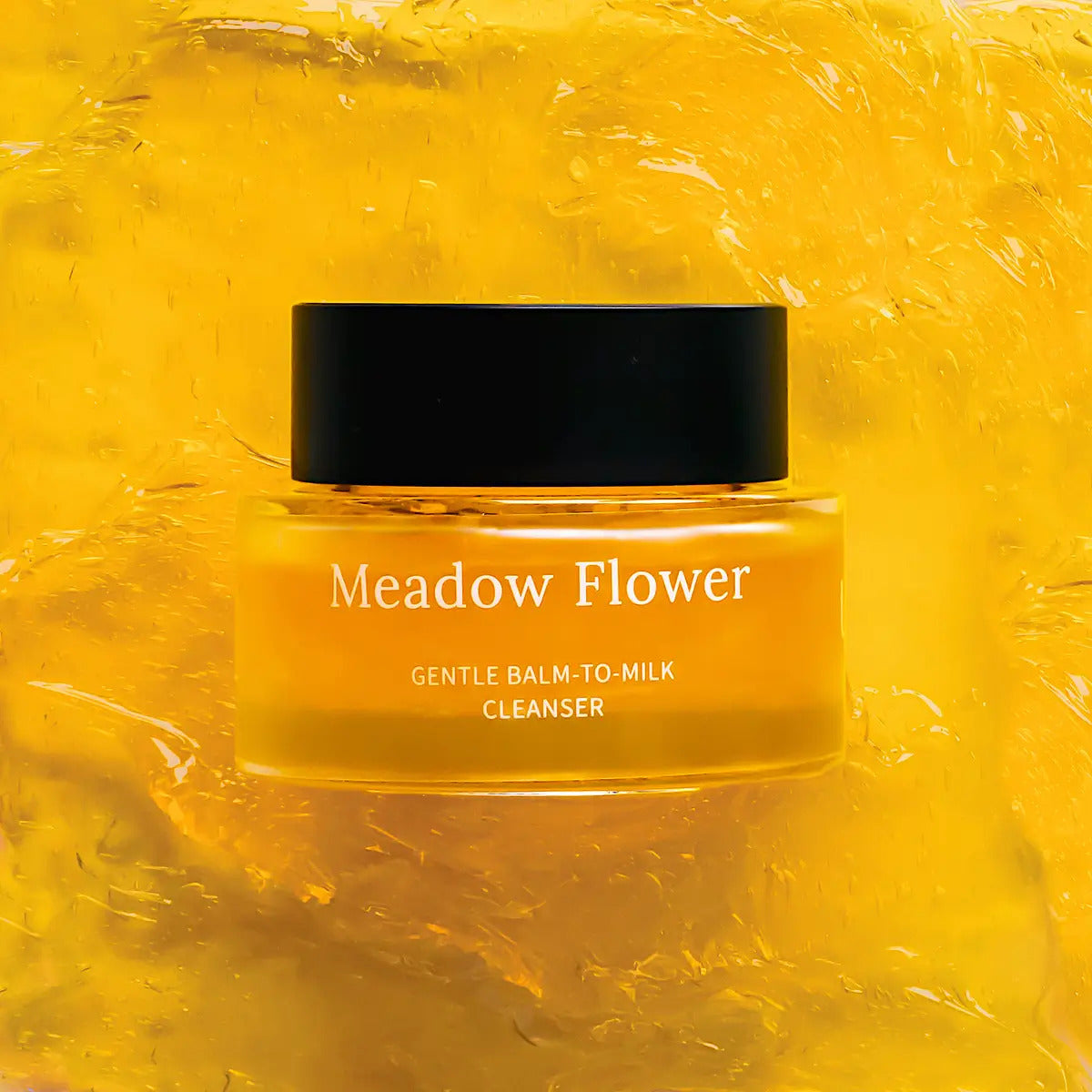 Front view of 50ml jar of natural Meadow Flower Gentle Balm-to-Milk Cleanser by USVA Cosmetics.