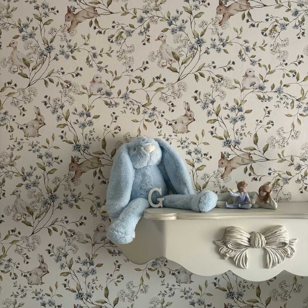 Meadow Friends Wallpaper – Ducks And Bunnies