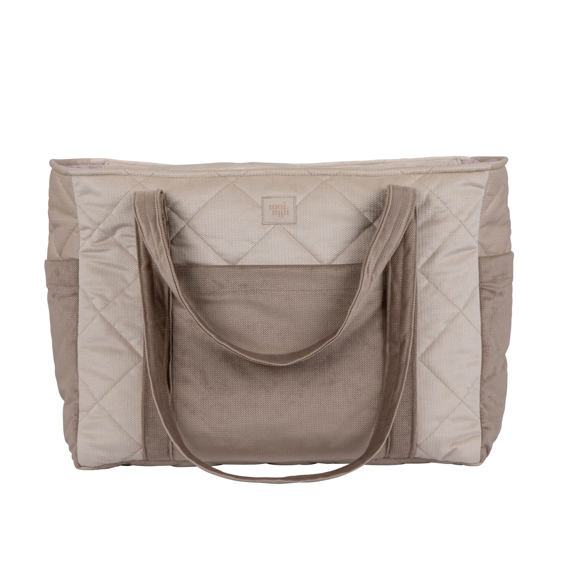 Handmade in Poland: OEKO-TEX certified Beige cotton maternity bag