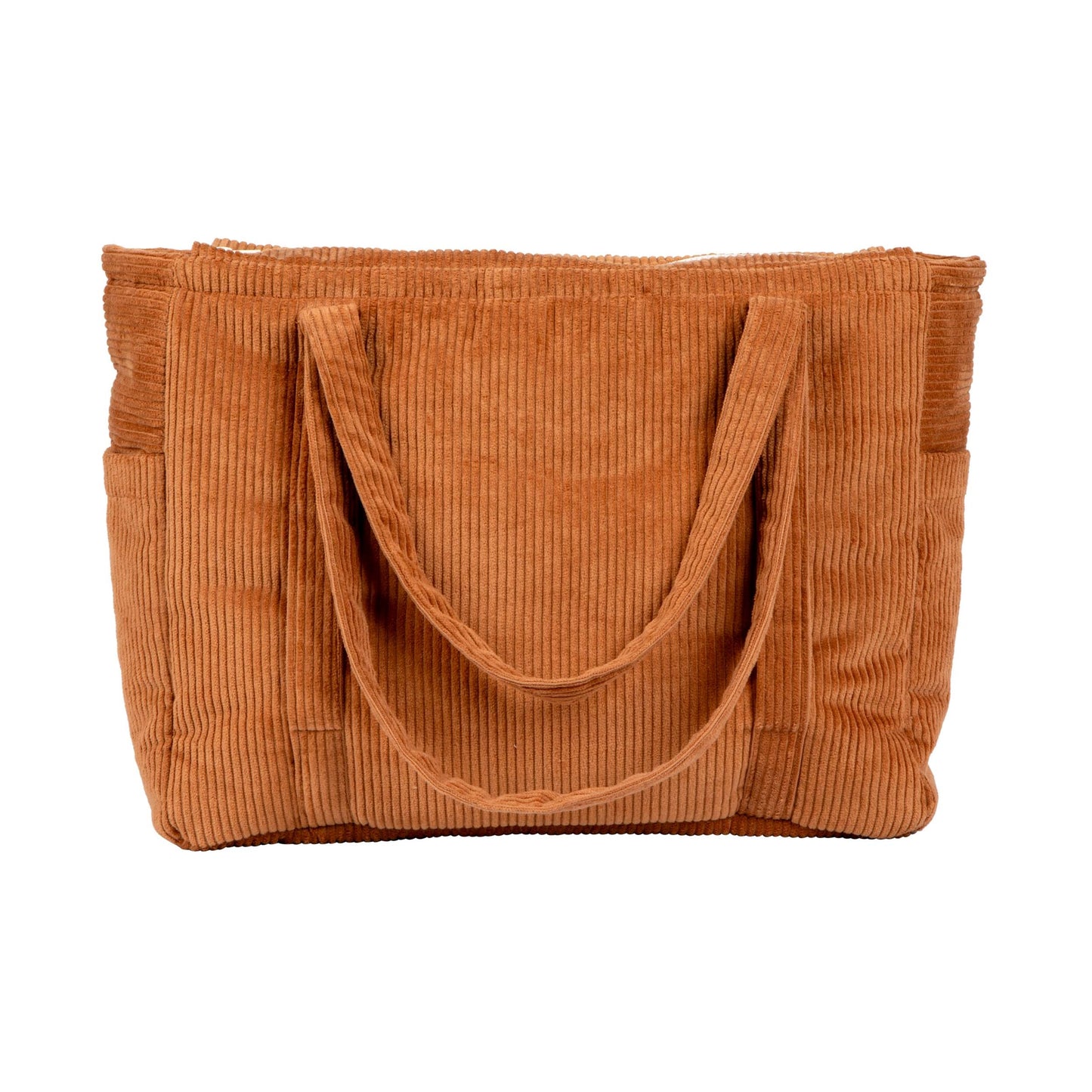Moi Mili Caramel Mom Weekender Bag - Warm brown quilted cotton bag-Back View
