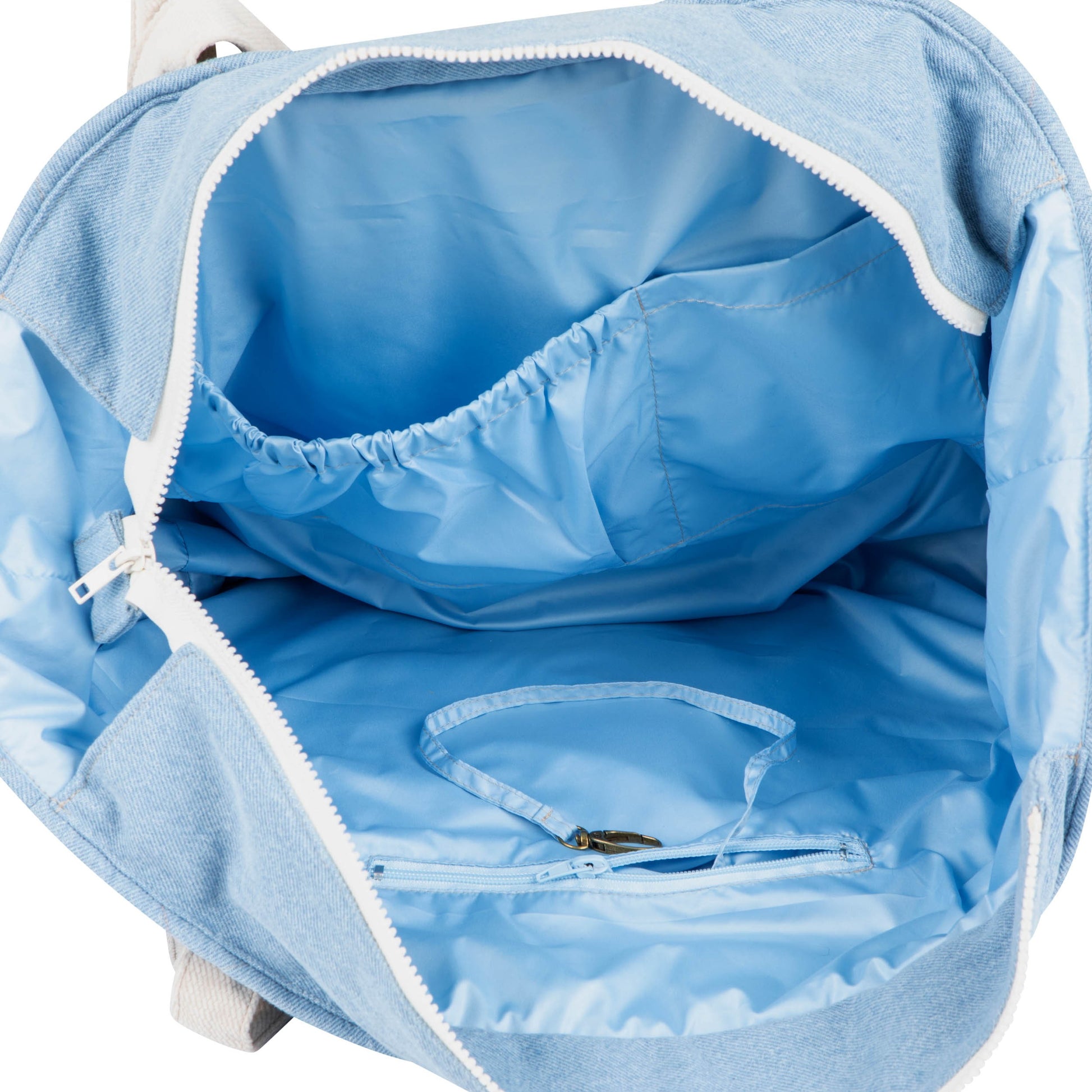 Moi Mili Jeans Mom Weekender Bag - Durable denim-style cotton bag-Internal View