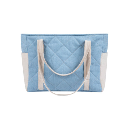 Moi Mili Jeans Mom Weekender Bag - Durable denim-style cotton bag-Back View