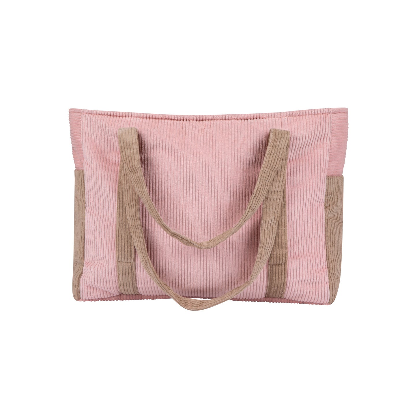 Moi Mili Pink Coffee Mom Weekender Bag - Dusty pink quilted cotton travel bag-Back View