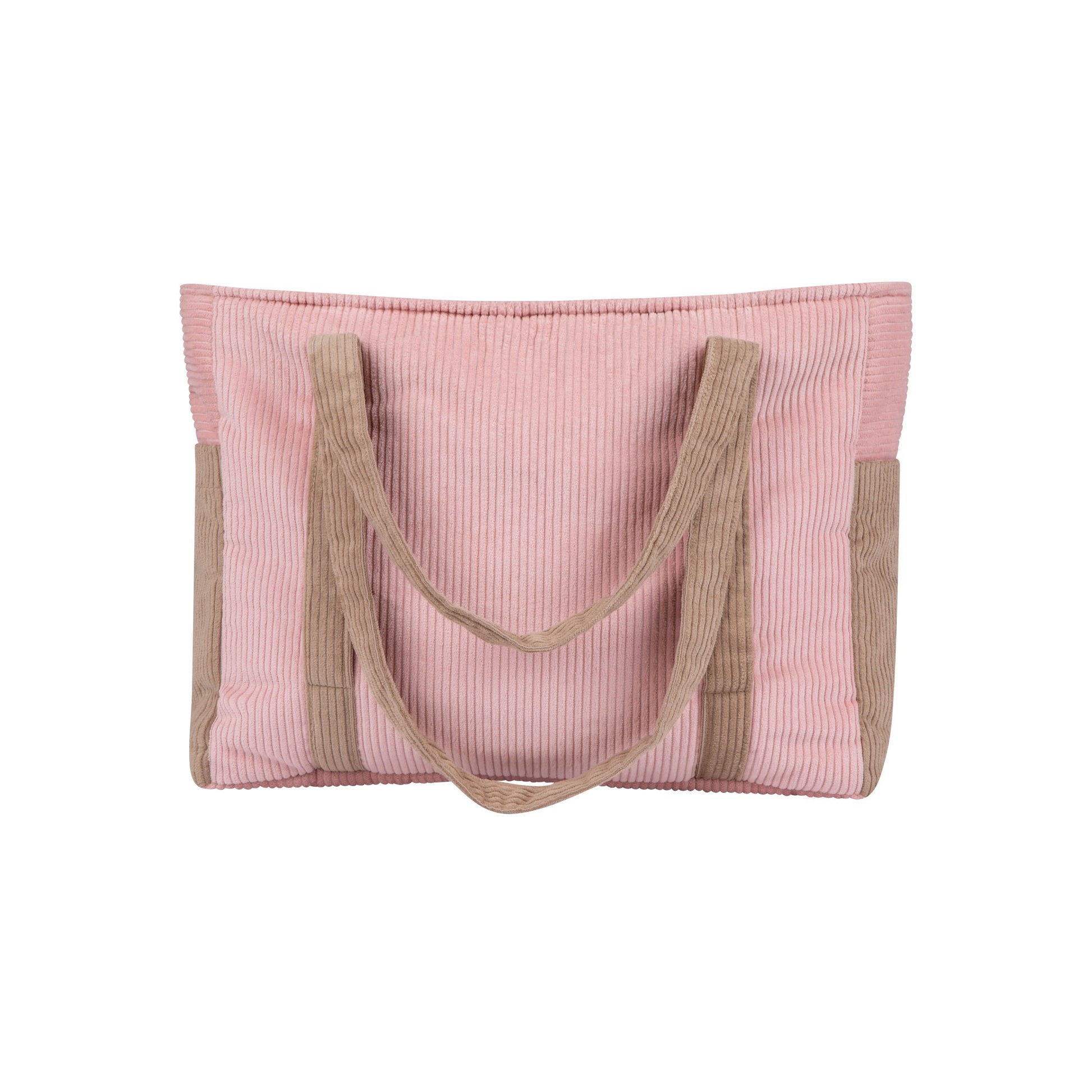 Moi Mili Pink Coffee Mom Weekender Bag - Dusty pink quilted cotton travel bag-Back View