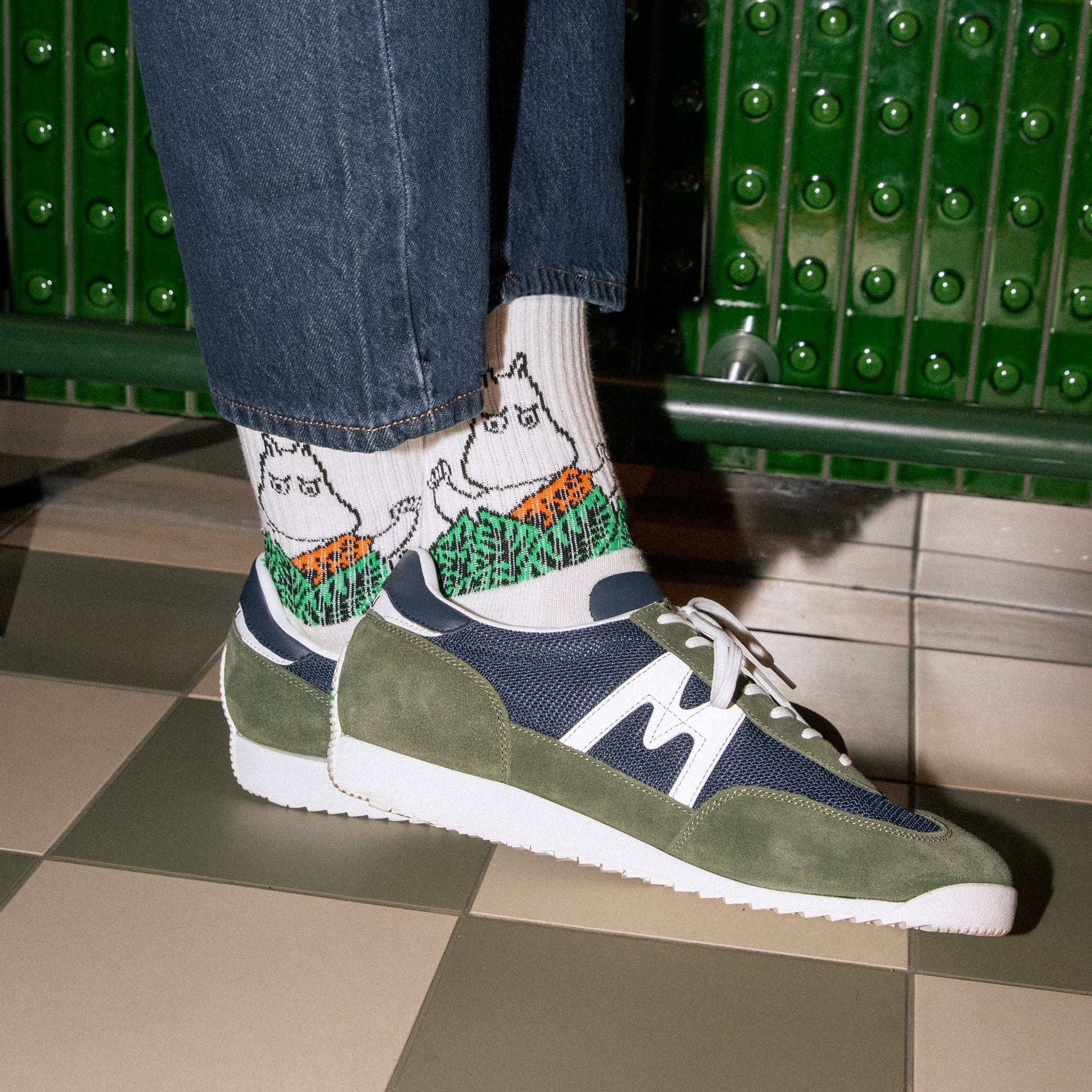Moomin Jungle Men's Retro Socks - White