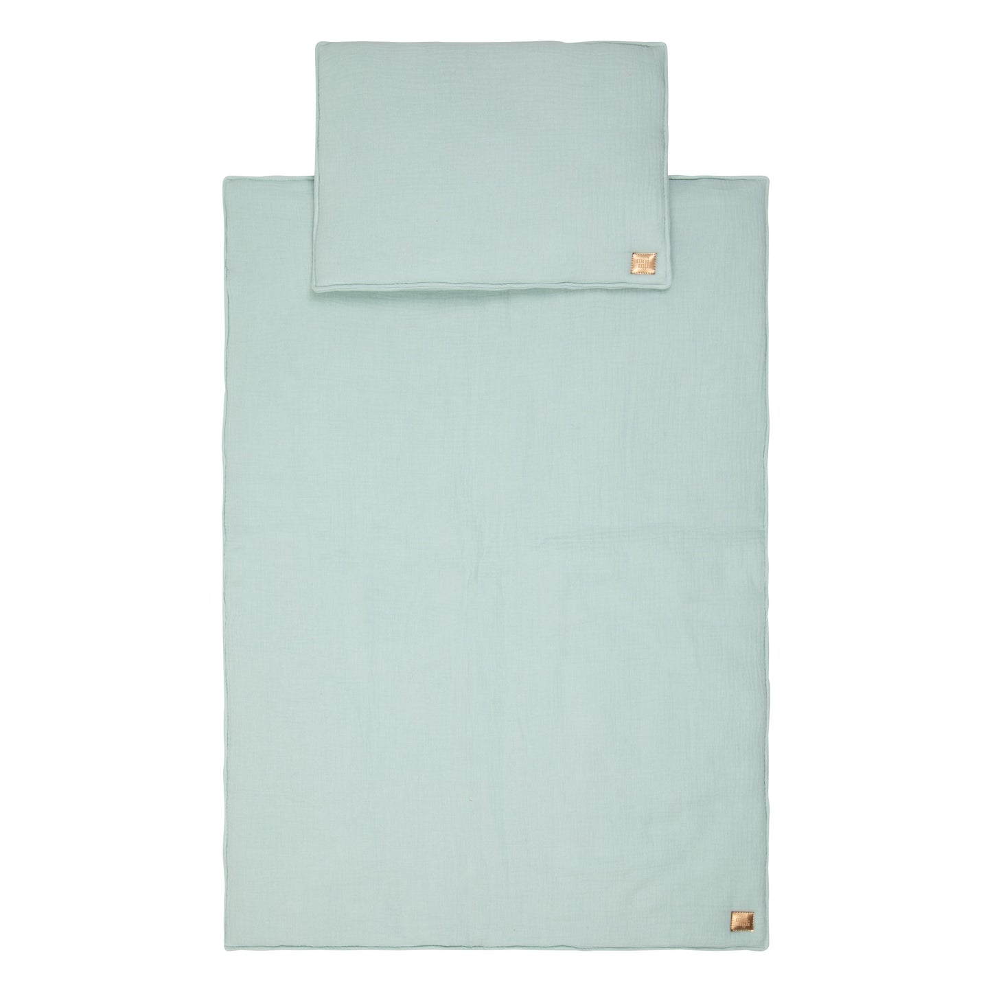 Moi Mili Mint Muslin Set - Refreshing light green cotton blanket and pillow