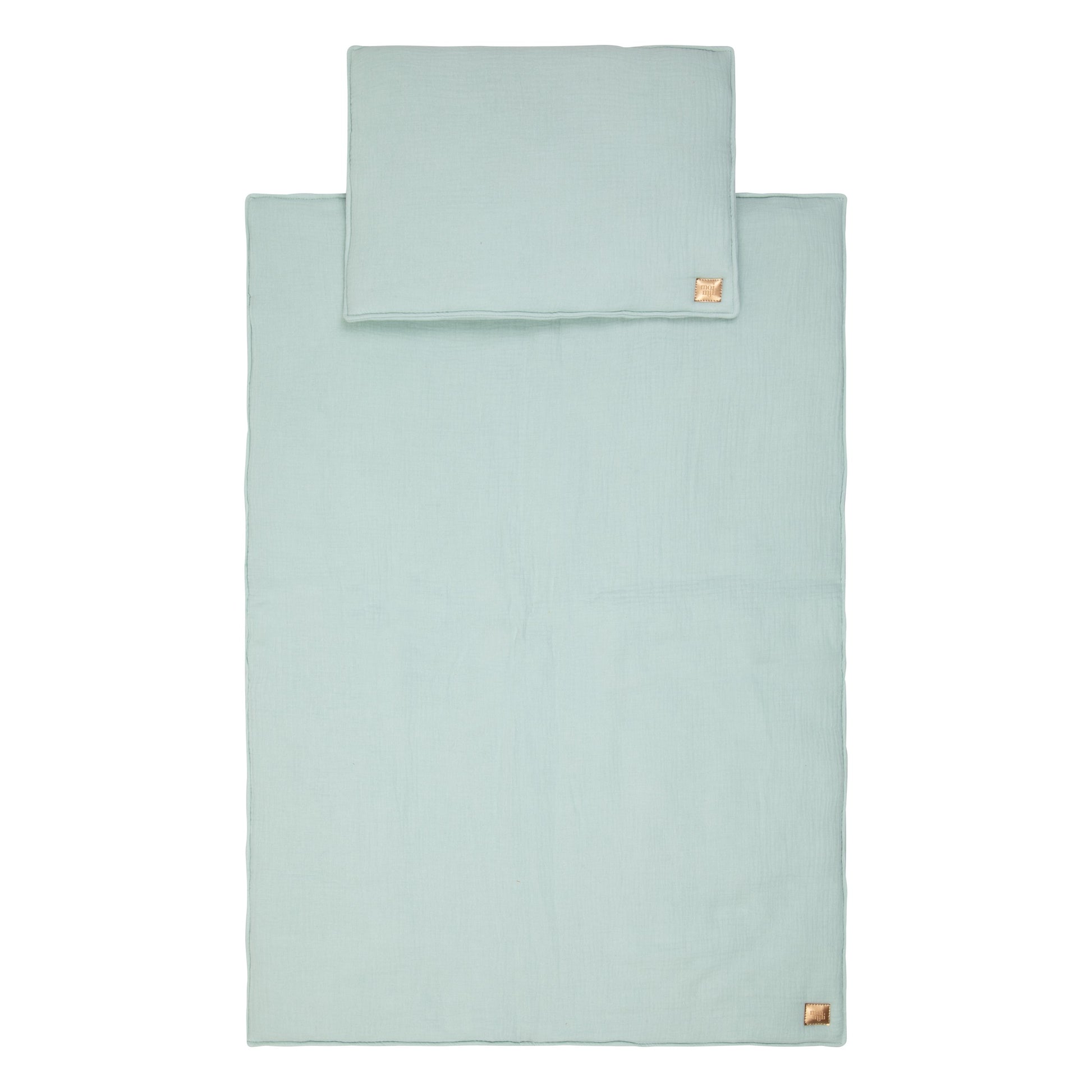 Moi Mili Mint Muslin Set - Refreshing light green cotton blanket and pillow