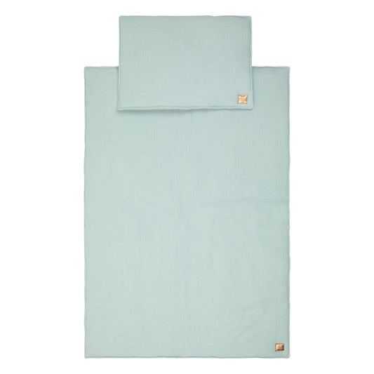 Moi Mili Mint Muslin Set - Refreshing light green cotton blanket and pillow