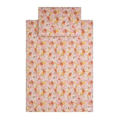 Moi Mili Spring Garden Muslin Set - Pastel floral cotton blanket and pillow