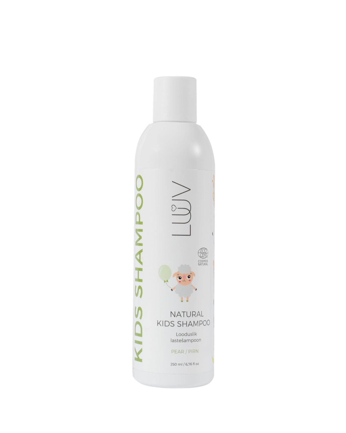 Natural Kid's Shampoo Pear COSMOS, 200ml - 100% natural organic kids shampoo by LUUV.