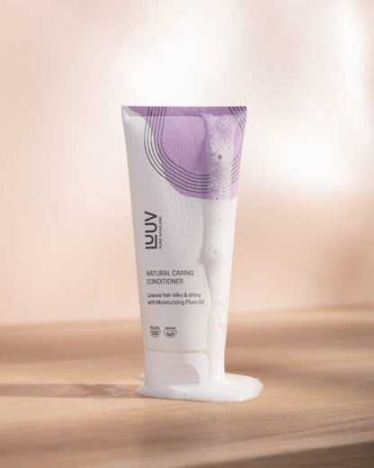 Natural Nourishing Conditioner with Plum Oil, 200 ml - Silky hair repair with organic plum oil by LUUV.