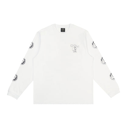 Novels Longsleeve Shirt With Cuffrib Unisex - White