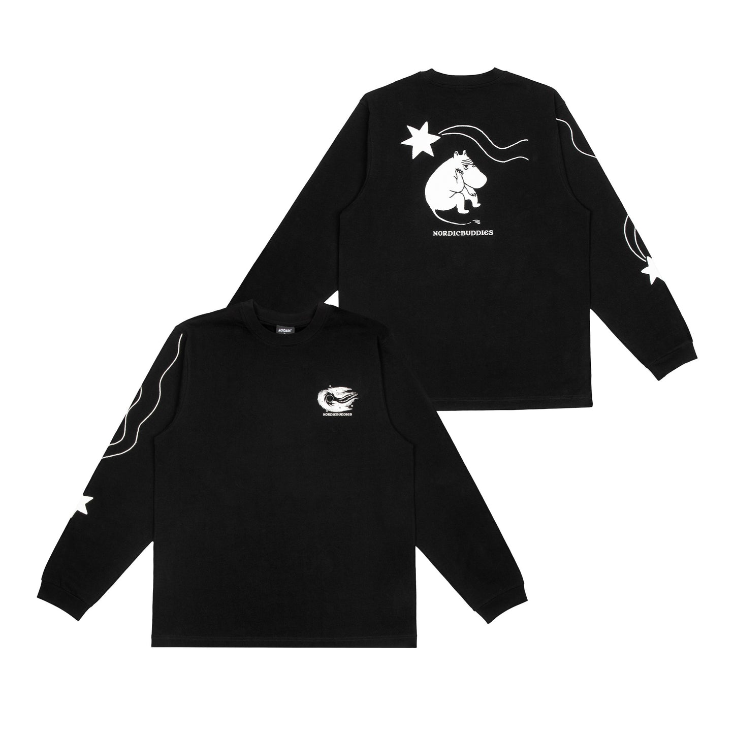 Novels Longsleeve Shirt With Cuffrib Unisex - Black