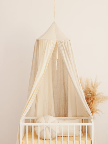 Moi Mili Cream Circus Canopy - organic cotton and linen blend