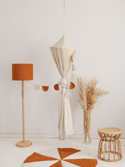 With a Knot Moi Mili Cream Circus Canopy -organic cotton and linen blend