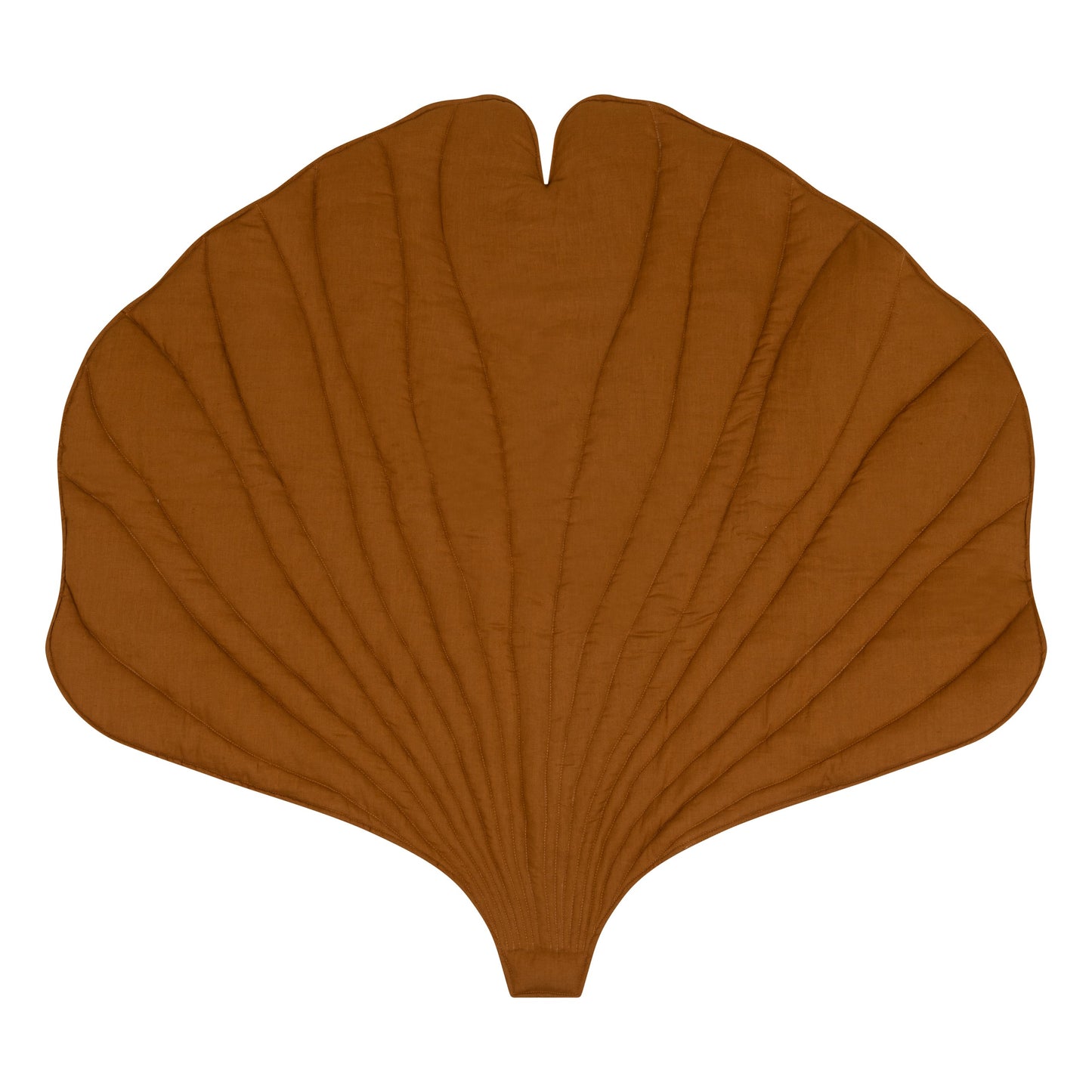 Moi Mili Ginkgo Leaf Playmat Caramel - Leaf-shaped baby mat in organic cotton and linen