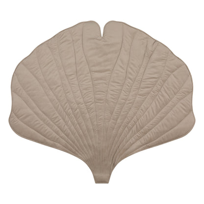 Moi Mili Cream Ginkgo Leaf Playmat - Leaf-shaped baby mat in organic cotton and soft velvet