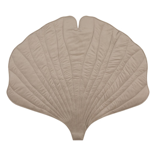 Moi Mili Cream Ginkgo Leaf Playmat - Leaf-shaped baby mat in organic cotton and soft velvet